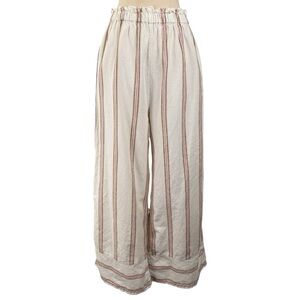 Billabong Cream and Red Striped Wide Leg Pants